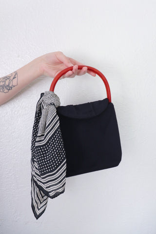 1960s Navy Mini Purse + Scarf Pair