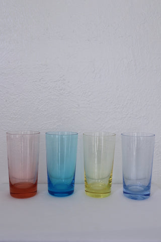 Set of Four Rainbow Drinking Glasses